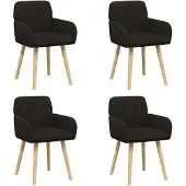 vidaXL Eetstoelen 4 st Bouclé Zwart 59 x 57 x 85 cm