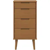 vidaXL Ladekast MOLDE Karamel 40 x 35 x 82 cm Massief grenenhout
