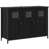 vidaXL Dressoir Zwart eiken 100 x 35 x 70 cm Bewerkt hout