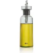 Ad hoc AdHoc AromaPour Olijfolie- en Azijnfles met Schenktuit – 300 ml – Grijs Glazen Oliedispenser met RVS Dop – Lekvrij & Precies Schenken – Design Keukenaccessoire