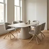 Giga Meubel Eettafel Quinn Travertinlook Deens Ovaal 250cm