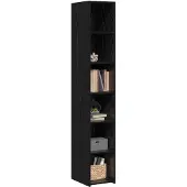 vidaXL Highboard Zwart eiken 30 x 41 x 185 cm Bewerkt hout