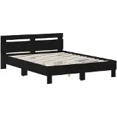 vidaXL Bedframe Zwart eiken 120 x 190 cm Bewerkt hout