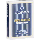 Cartamundi Speelkaarten - Copag 100% Plastic Poker Normal Faces Blauw