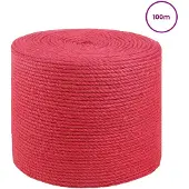 vidaXL Jute Touw Rood 100% Tossa jute