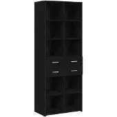 vidaXL Boekenkast Zwart eiken 30 x 42,4 x 185,2 cm