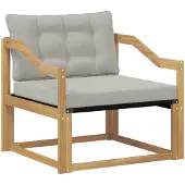 vidaXL Buiten bank set Massief Acaciahout en Textilene Wit