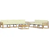 vidaXL Buiten bank set 8 st Wit en crèmekleurig