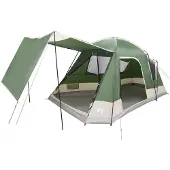 vidaXL Huisje Tent met dak Groen 8-persoons Polyester en Staal
