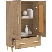 vidaXL Highboard Artisanaal eiken 70 x 31 x 115 cm Bewerkt hout