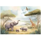 WALLARENA - Fotobehang - 300x210 cm - jungle dieren fototapet voor kinderkamer