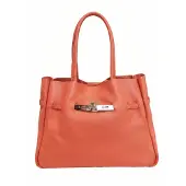 Chiara Ferretti Handtas Marcella, leer, "Dollar", gemaakt in Italië, , lichtbeige