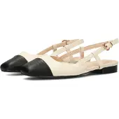 Haboob Muiltjes 'Bisou' beige / zwart