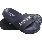 Superdry Code Logo Badslippers Blauw Grootte: S