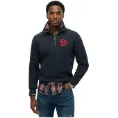 Superdry Sweatshirt 'SD & CO' marine / vuurrood