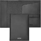 HUGO BOSS Leren Identiteitskaarthoesje Classic Smooth Passport Case Black Zwart