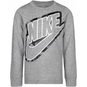 Nike Kinder-T-shirt met lange mouwen en camouflageprint (Donkergrijs)