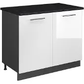 Vicco Wastafelkast Fame-Line Wit Hoogglans/Antraciet 100 cm, WB Antraciet, Model 61947