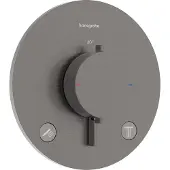 Hansgrohe Afbouwdeel Ecostat Comfort S Thermostaat 2 Functies Rond Brushed Black Chrome