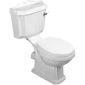 Aqualine Antik Klassiek Kortgekoppeld Toilet + Toiletbril, wit