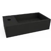 Wiesbaden Fontein lotte links rechthoekig 40x22x10 cm solid surface mat zwart