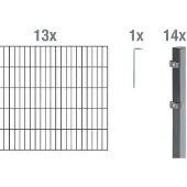 Alberts Dubbelstaafmat hekwerk Basisset Hoogte: 80 - 160 cm, totale lengte: 4 - 30 m, voor plaatsing in beton (set)