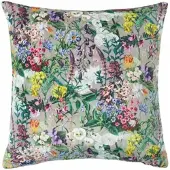 Homescapes Decoratieve bloemenkussenhoes - Paars, 46 x 46 cm