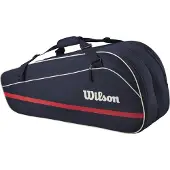 Wilson 2025 Team Tennis Racket Bag - Navy/Red Holds up to 6 Rackets