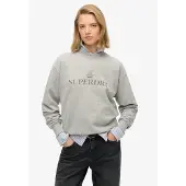 Superdry Dames Sweater Brits grijs (M), Casual, Katoen W2012453A