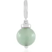Cavill - Elegante Hanger 925 Sterling Zilver Platina Verguld - Groene Aventurijn 3,608 ct - Ronde Vorm - Braziliaanse Edelsteen voor Dames