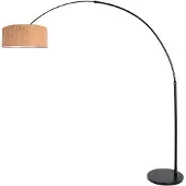 Steinhauer Zwarte booglamp Sparkled Light met kurk kap Ø40cm