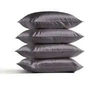 Silk Heaven 4x Zijden Kussensloop 50x60cm Antraciet Ritssluiting 19 Momme - Kussensloop set - Luxe Silk Kussensloop 100% moerbei zijde - Zijde kussensloop - - 50x60cm / Ritssluiting