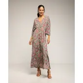 Tantra Maxi-jurk met print, V-hals en elastische taille