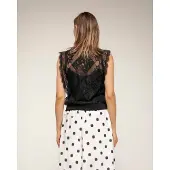 Tantra Semitransparante kantentop met elastische taille