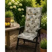 Madison Tuinstoelkussen hoge rug 50x123 cm Grids Natural