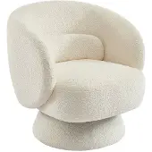 Sweeek Fauteuil 360° draaibaar in stof Crème