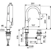 Hansa Designo - Wastafelkraan met draaibare uitloop en afvoer, chroom 51032293