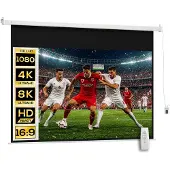 HOMCOM Projection Screen-Kunststof, Metaal-247L x 7,5B x 168H cm-Wit