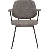 Label51 Eetkamerstoel Loreto - Mushroom - Boucle - Brons Metalen Frame