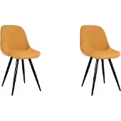 Label51 Capri eetkamerstoel fluweel oker - set van 2 stoelen