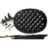 COSY&TRENDY Pineapple Black Deco-plate 22.5x12.5cm