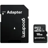 Goodram Micro SD-Kaart GoodRam M1AA Zwart - MicroSD 16GB cl. 10 UHS-I + Adapter - MicroSDHC