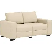 vidaXL 2-zitsbank crème 160x77x82 cm stof