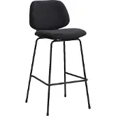 Label51 - Barstoel Bello - Zwart - 53x46x105cm - Set van 2