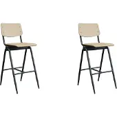 Label51 - Barstoel Solid - Beige - 58x49x109cm - Set van 2