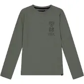 Farah Kinder/Kids Stacked Logo T-shirt met lange mouwen (Groen)