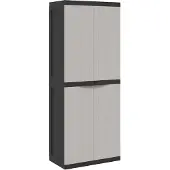 Super Merchant Tuinkast 65x37x165 cm polypropeen grijs en zwart