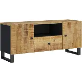 vidaXL Tv-meubel 105x33,5x46 cm massief mangohout en bewerkt hout