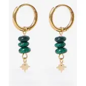 Sissy-Boy Gold plated oorbellen met drie steentjes