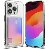 Ringke Fusion Card Hoesje Geschikt voor Apple iPhone 15 Pro Kaarthouder Transparant
